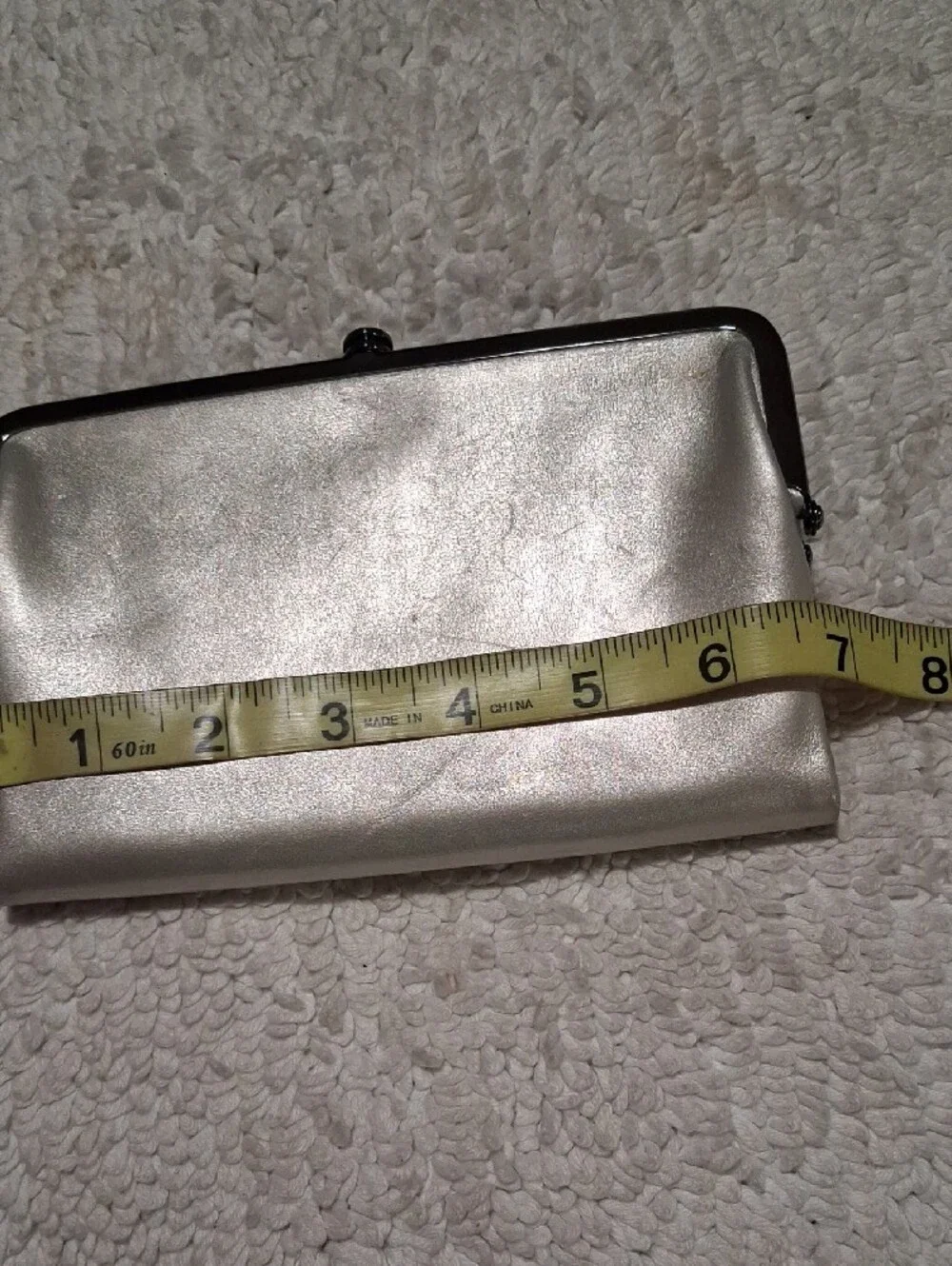 HOBO Silver Metallic Frame Clutch